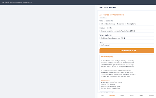 Meta Ad Auditor - Home Builder Edition screenshot 2