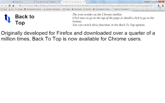 Back To Top for Chrome
