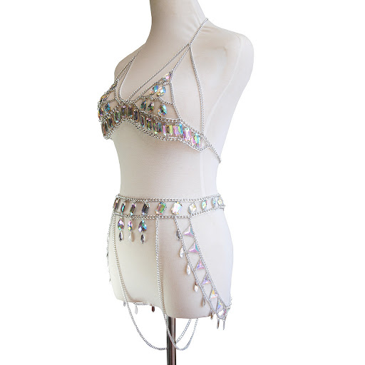 Title 4, Fashion Summer Alloy Bra Chain Acrylic Bikini C...