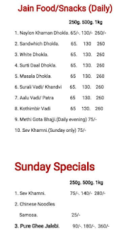 Shree Narayan Khaman Dhokla And Sweets menu 2