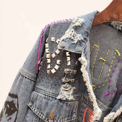 Title 6, Denim Jacket Ženska ličnost Prekrasna rezana ja...