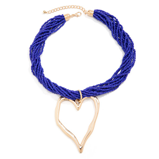Title 22, Exaggerated Bead Multi-layer Heart-shaped Penda...