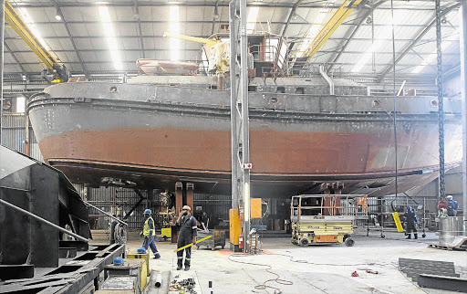 RATED ARRRRRR: A huge tugboat under construction waits to be finished in Damen Shipyards in Cape Town. The Mother City is fast becoming a recognised ship-building and repair hub for global shipping, due to its long history as a vital sea port