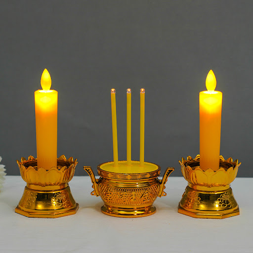 Title 3, Simulation Long Brush Holder Candle Light for B...