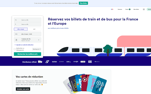Trainline : décocher case hébergement