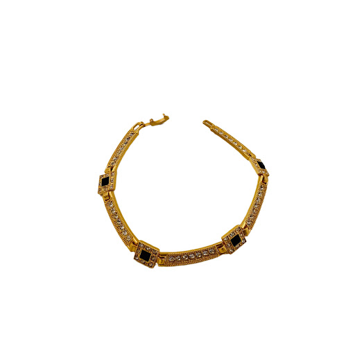 Title 5, Black Moissanite Electroplated Real Gold Matt G...