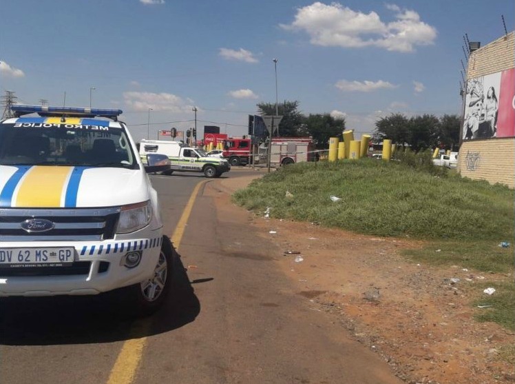 The scene where a police officer was shot dead on March 21 2019 in Vosloorus, Ekurhuleni.