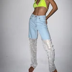 Quarter pants light blue