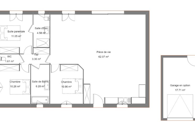  Vente Terrain + Maison - Terrain : 650m² - Maison : 110m² à Draguignan (83300) 