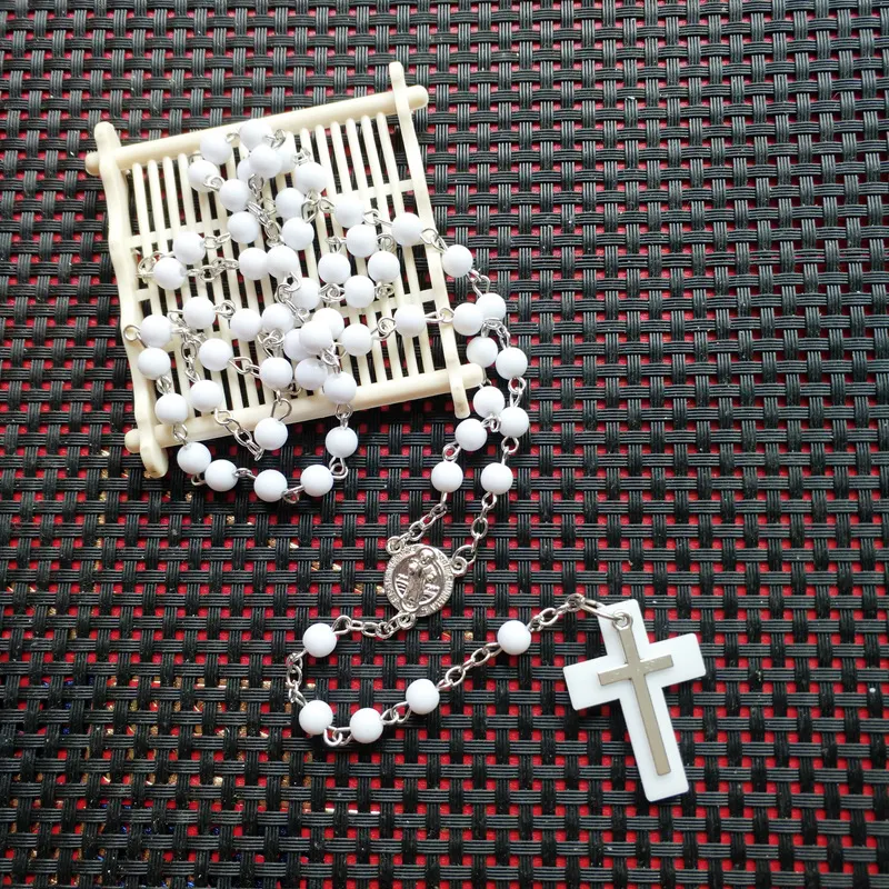 Title 3, Witte Acryl Fashion Kruis Ketting Stijlvolle Si...