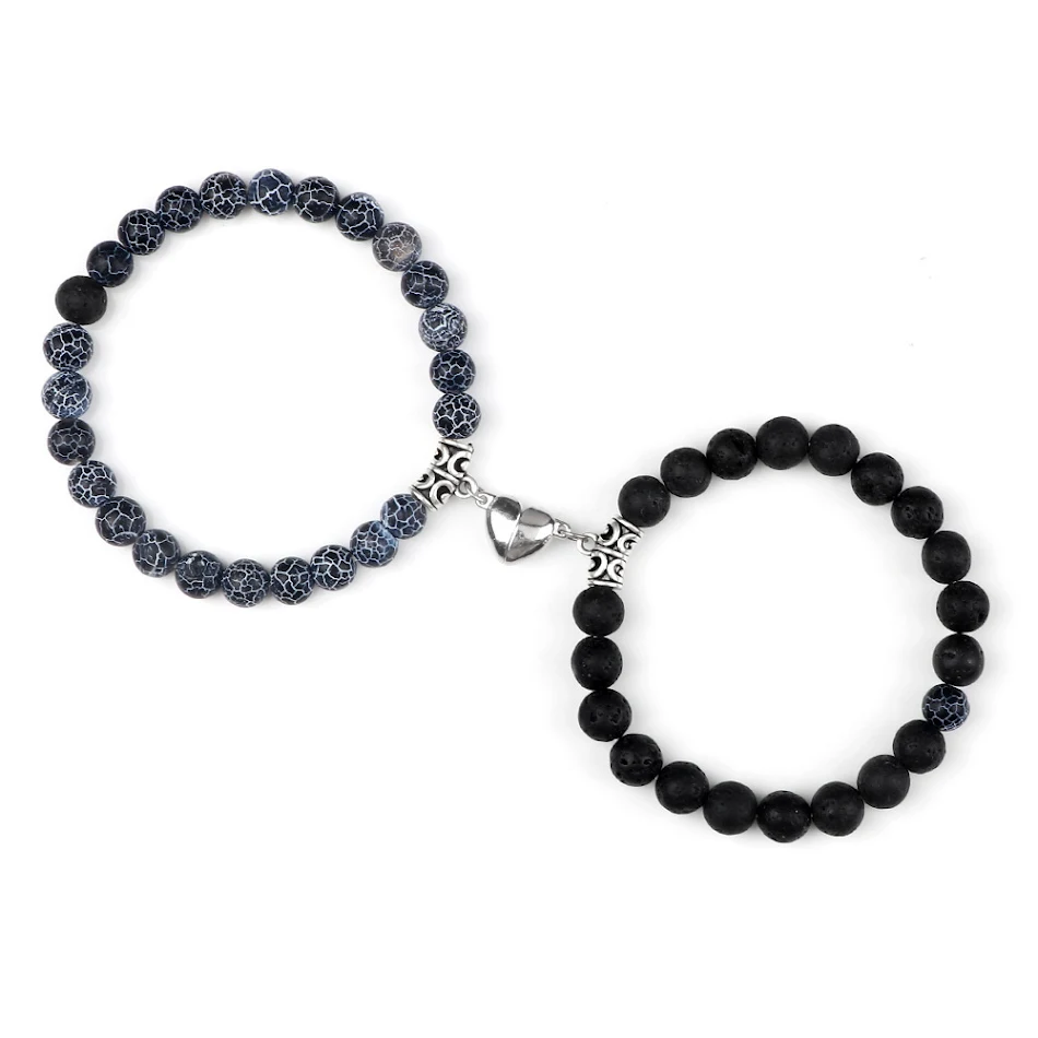 Natürliches vulkanisches Herz-Magnetarmband. Fördert Wohlbefinden, lindert Schmerzen, und verbessert deine Energiebalance für den Alltag.