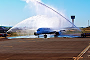 The inaugural Turkish Airlines flight landed at King Shaka International Airport on Thursday.