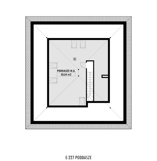 E-227 - Rzut - poddasze nieużytkowe