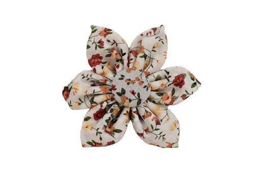Title 5, Small White Flower Pet Dog Collar Suit. Soft, c...