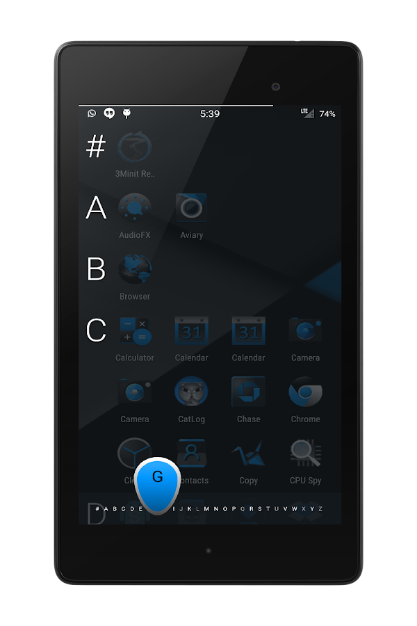 Blak Azurro  CM12 Theme - screenshot