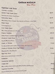 Garam Masala menu 1