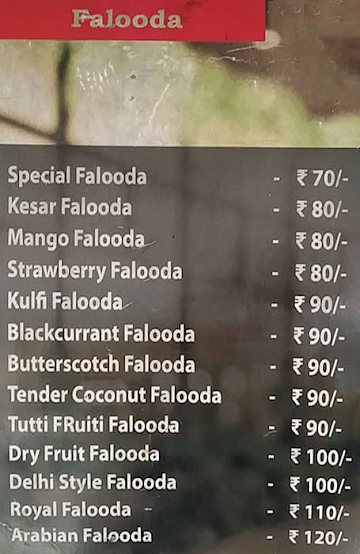 Lassi Shop menu 