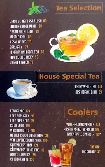 Bizibean menu 