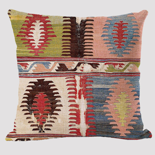 Title 9, Bohemian linen pillow with ethnic style for a c...