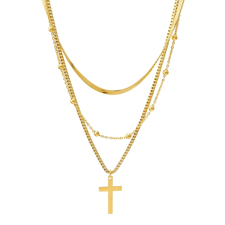Titanium Stalen Kruis Ketting voor Heren en Dames, Mode-accessoire, Duurzaam en Stijlvol, Perfect voor Dagelijks Gebruik.