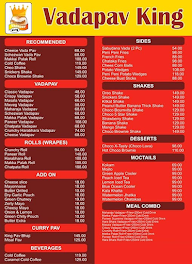 Vadapav King menu 1