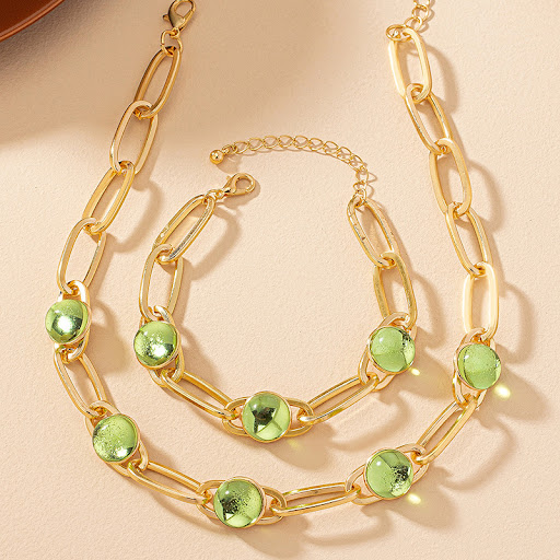 Title 3, Geometric Hollow Out Creative Bracelet Necklace...