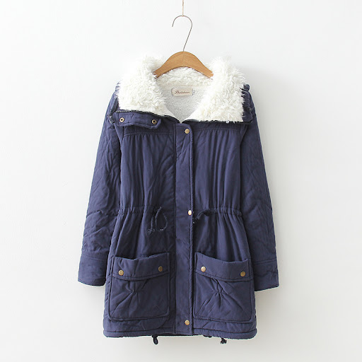 Title 7, Mid-length slim-fit peach skin coat for a flatt...