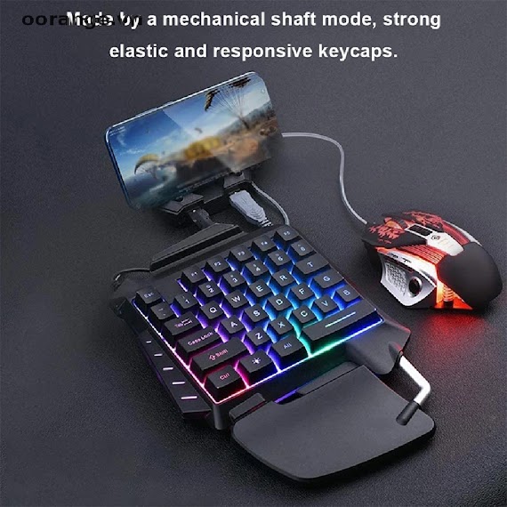 Bàn Phím Cơ Một Tay Mini Rgb Có Đèn Nền Dùng Chơi Game Tiện Lợi