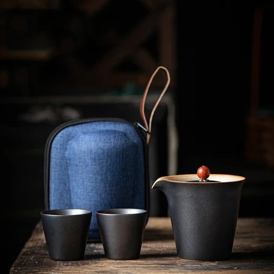 Title 1, PINNY Japanese Coarse Pottery Travel Tea Set Ce...