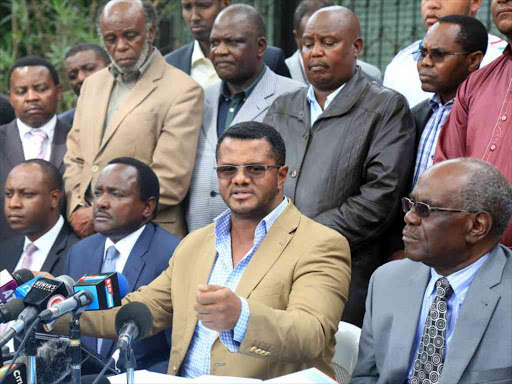 Wiper officials address the media after their National Executive Council meeting in Nairobi, November 2, 2016. /JOSEPH NDUNDA