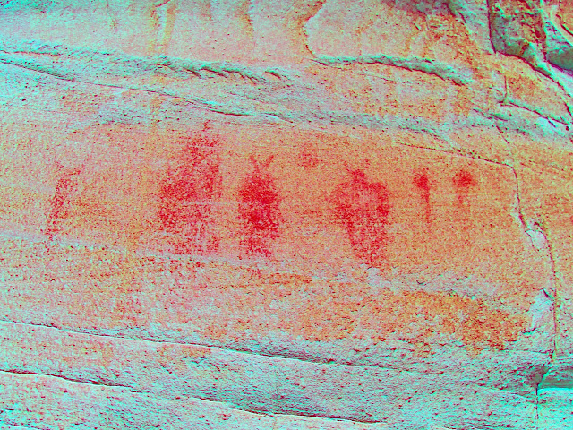 Close-up of the best faded pictos (DStretch enhanced)