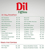 Dil Tiffins menu 1