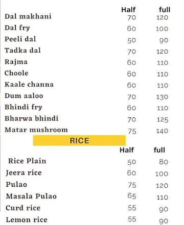 Maasi Ka Tiffin menu 