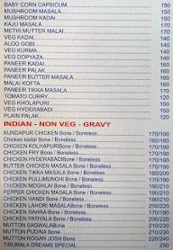 Tirumala Dreams menu 8