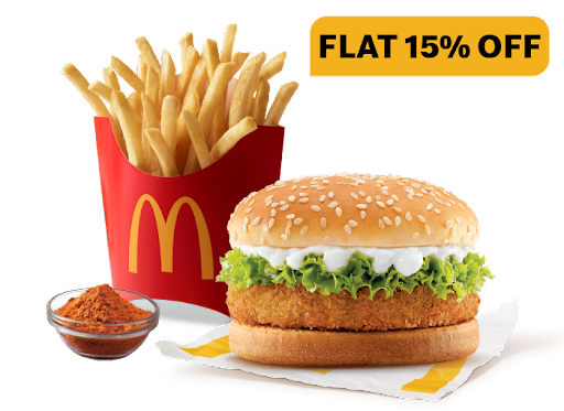 McVeggie Burger + Fries (M) + Piri Piri Mix