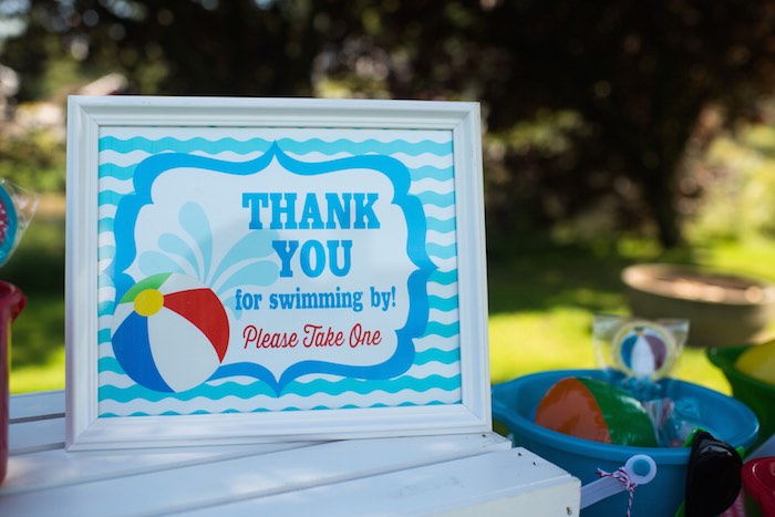 Summer Birthday Party Thank You Tags, Pool Party Favor Tags, Rainbow Tags,  Summer Party Tags, Swim Party, Popsicles, Beach Ball, Flip Flops 