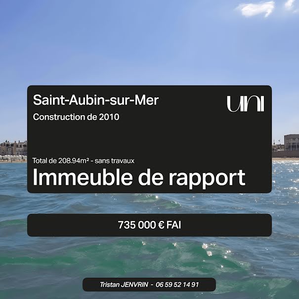 Vente maison  209 m² à Saint-Aubin-sur-Mer (14750), 735 000 €