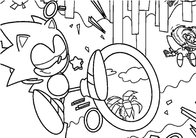 sonic desenho para colorir