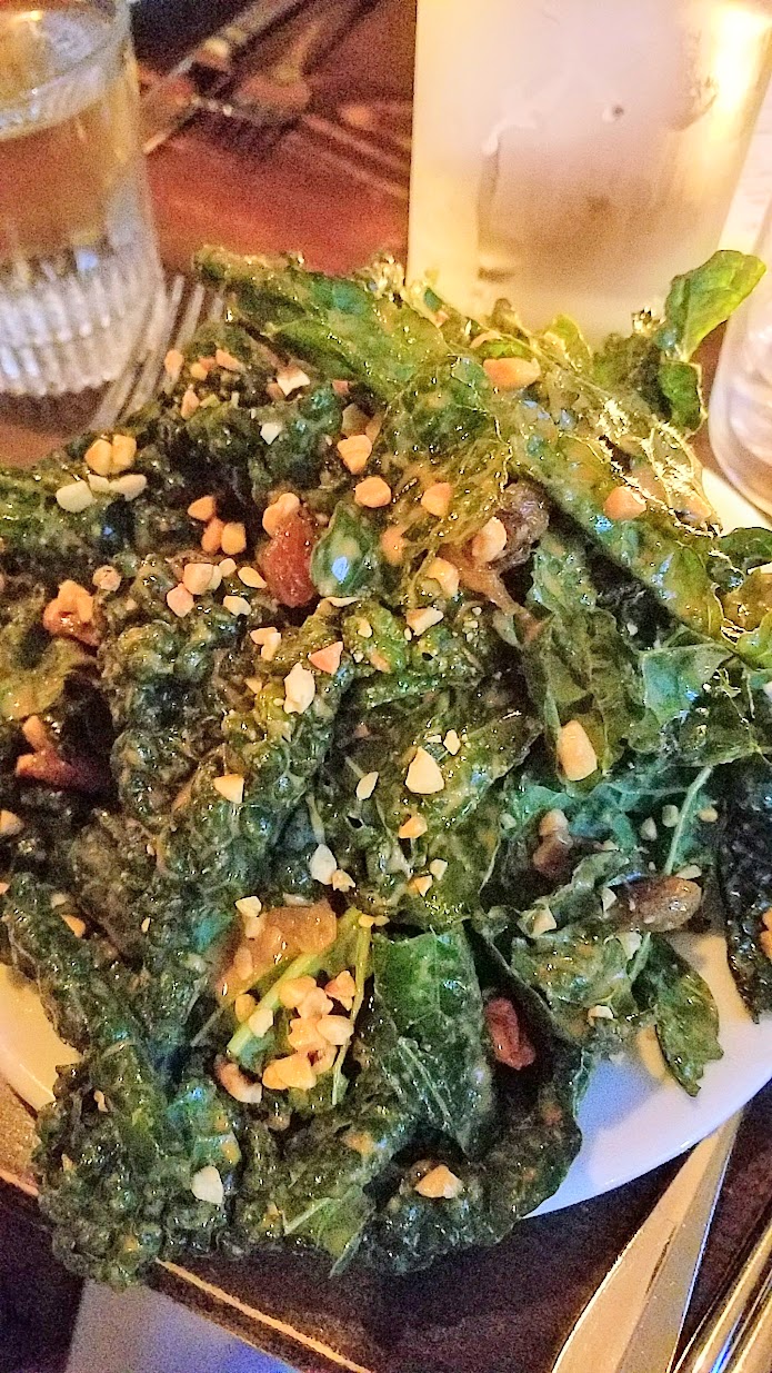 Kale Salad with sultanas, mint, peanut dressing at Radar Restaurant on North Mississippi, Portland