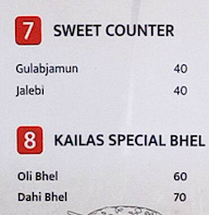 Kailas Bhel menu 2