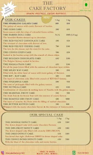 The Cake Factory menu 1