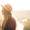 Girl wearing a hat