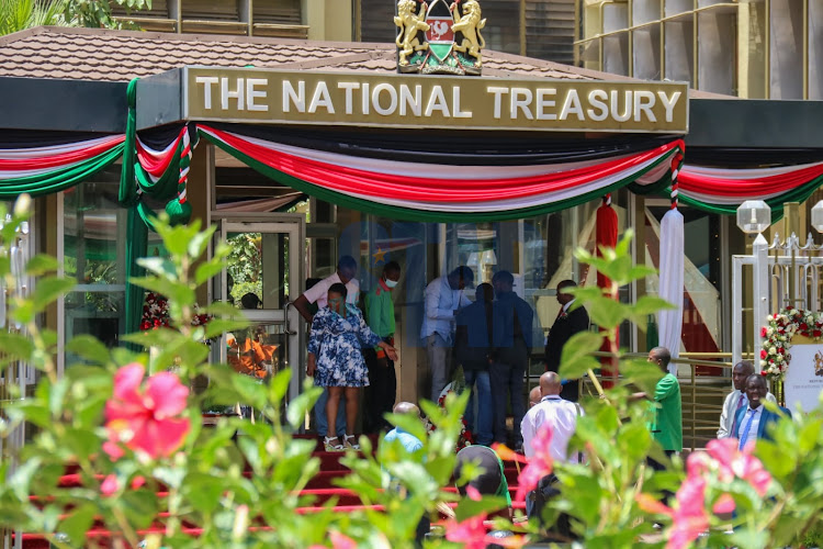 Entrance to the National Treasury building in Nairobi/