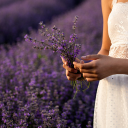 Girl holding a bouquet of flowers