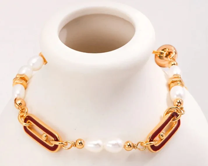 Title 3, Dames parelarmband, elegant S925 sterling zilve...