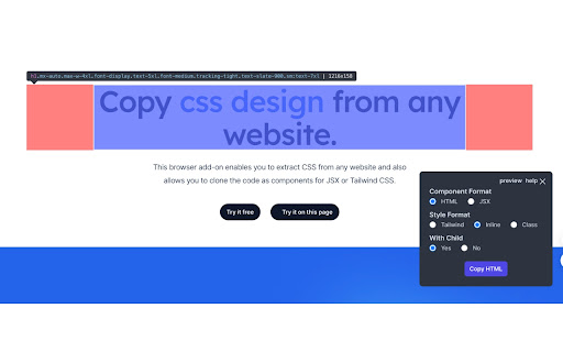 CopyCss - Copy css scan from any website.