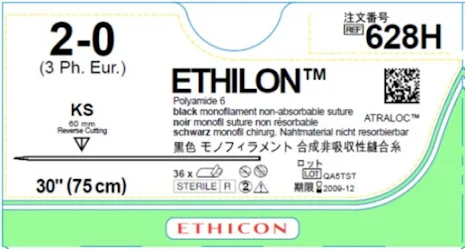 Ethilon 2/0 KS 75cm 628H