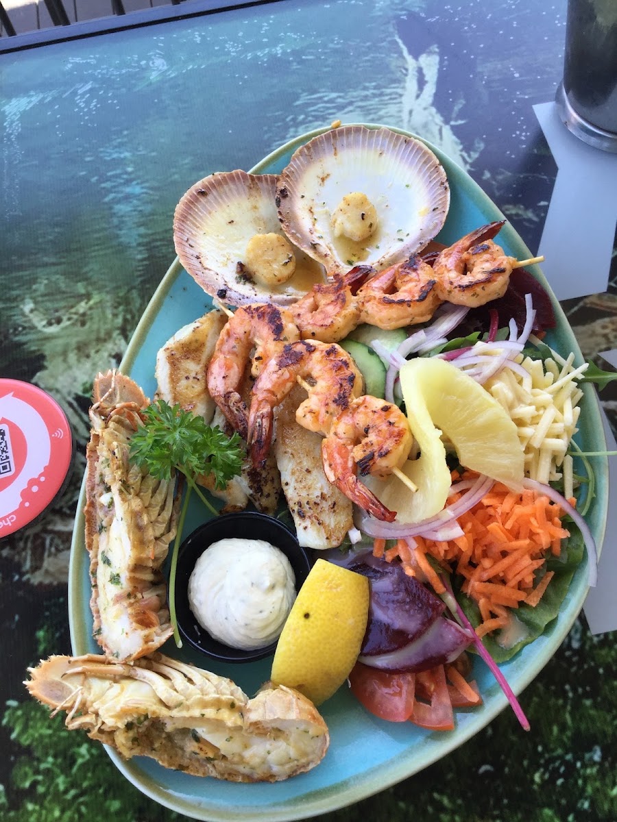 Mixed seafood grill