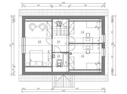 Domek Lipowy 020 ET - Rzut poddasza