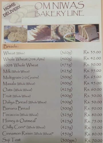 Om Niwas Bakery Line menu 